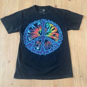 Woodstock Black Tie-Dye Peace Sign T-Shirt Men’s Small 2000 Vintage Music Tee